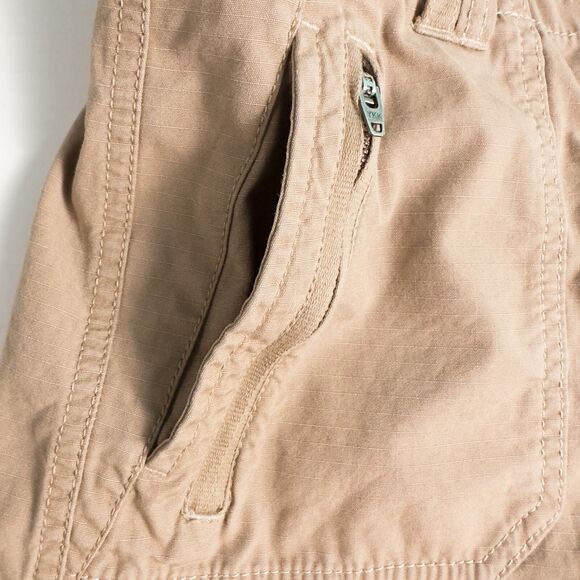 Eddie Bauer Blakely Fit 7" Shorts Womens 16 Tan Ripstop Cotton Flap Pockets - Picture 8 of 16